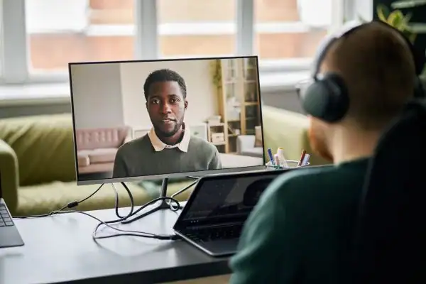 Man attending online mediation Cleator Moor MIAMS session